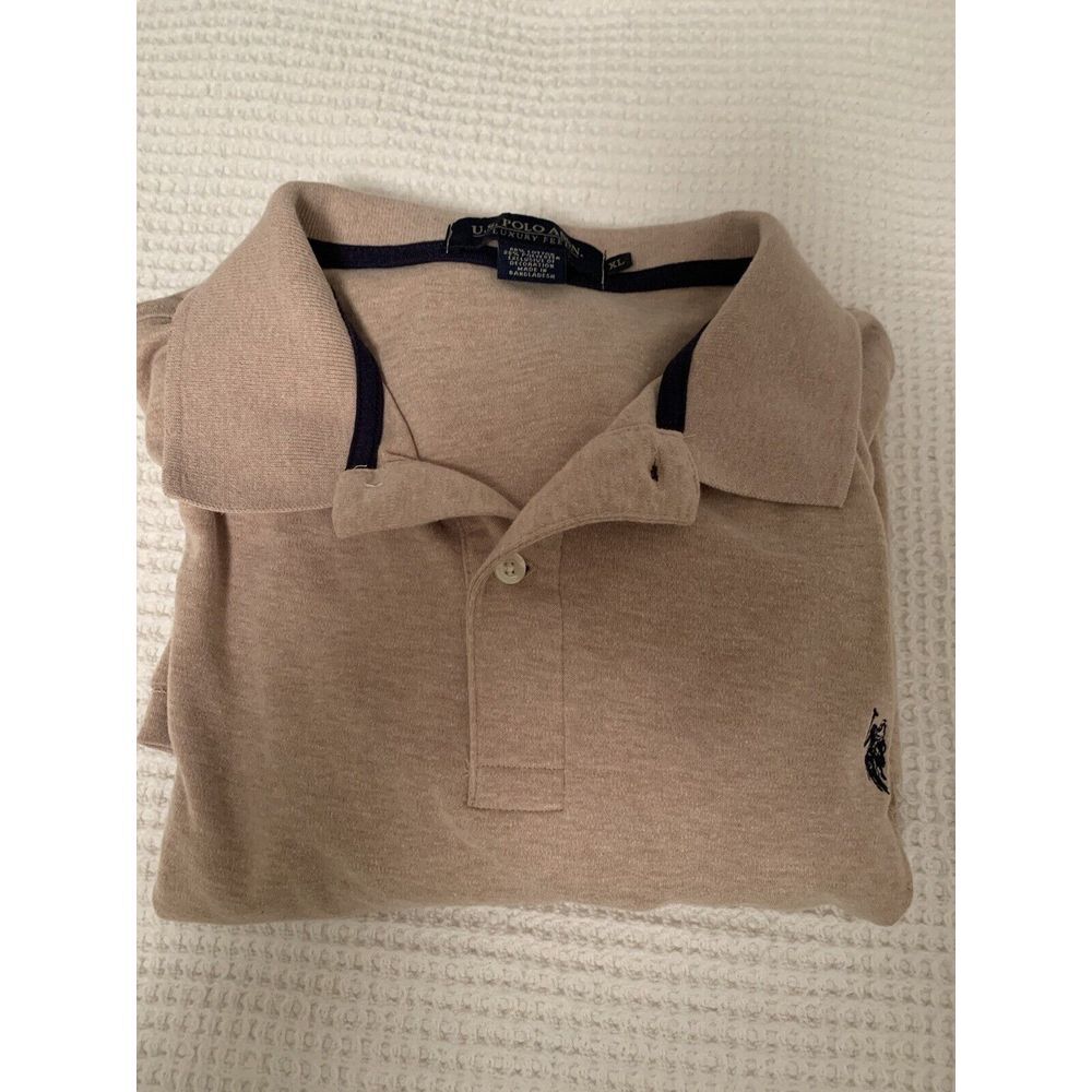 Polo Assn Shirt Mens Large Beige Long Sleeve Luxury‎ Feel